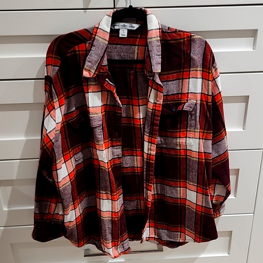 3 flannel long sleeved, button shirts - boyfriend fit